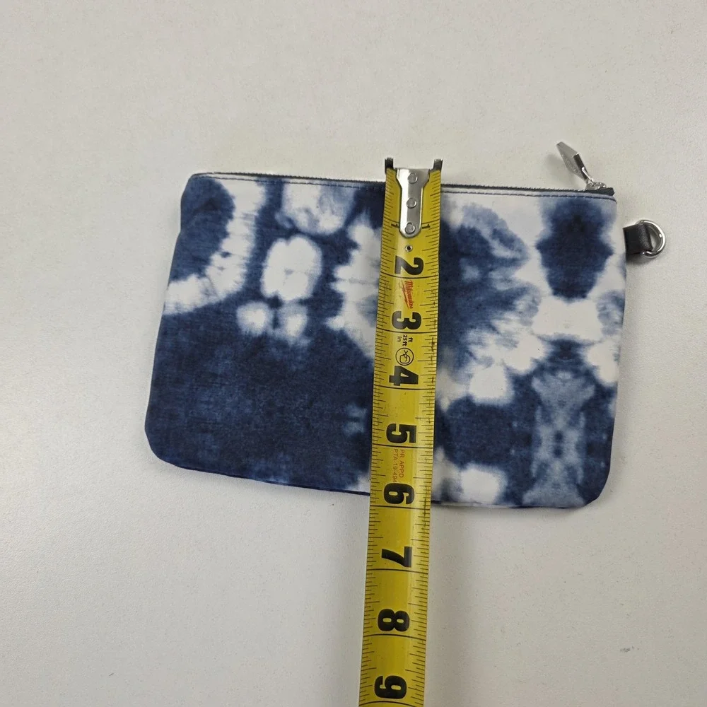 MZ Wallace Clutch Bag Womens Small Blue Nylon Tie Dye Zip Cosmetic Travel Pouch